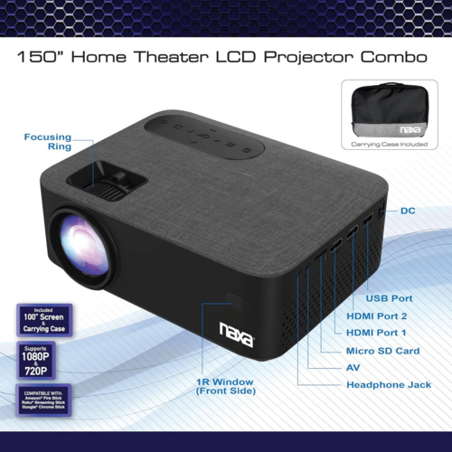 150" Home Theater LCD Projector Combo